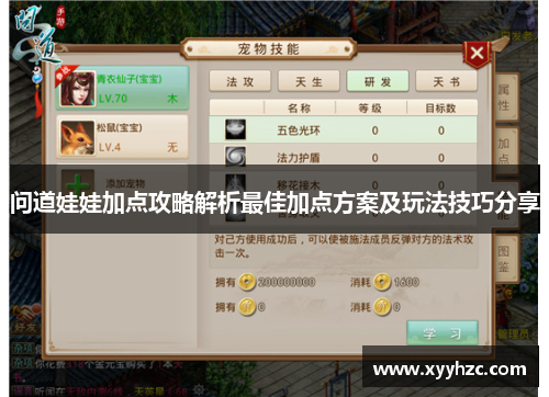 问道娃娃加点攻略解析最佳加点方案及玩法技巧分享