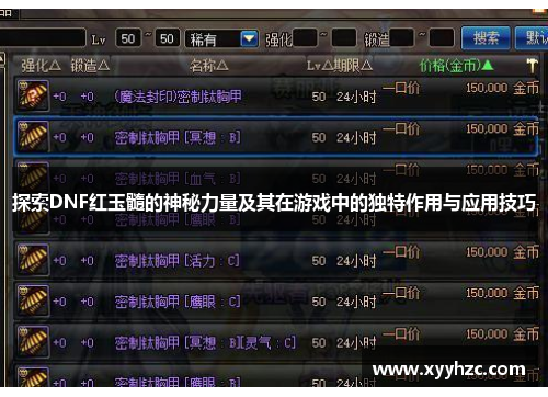 探索DNF红玉髓的神秘力量及其在游戏中的独特作用与应用技巧